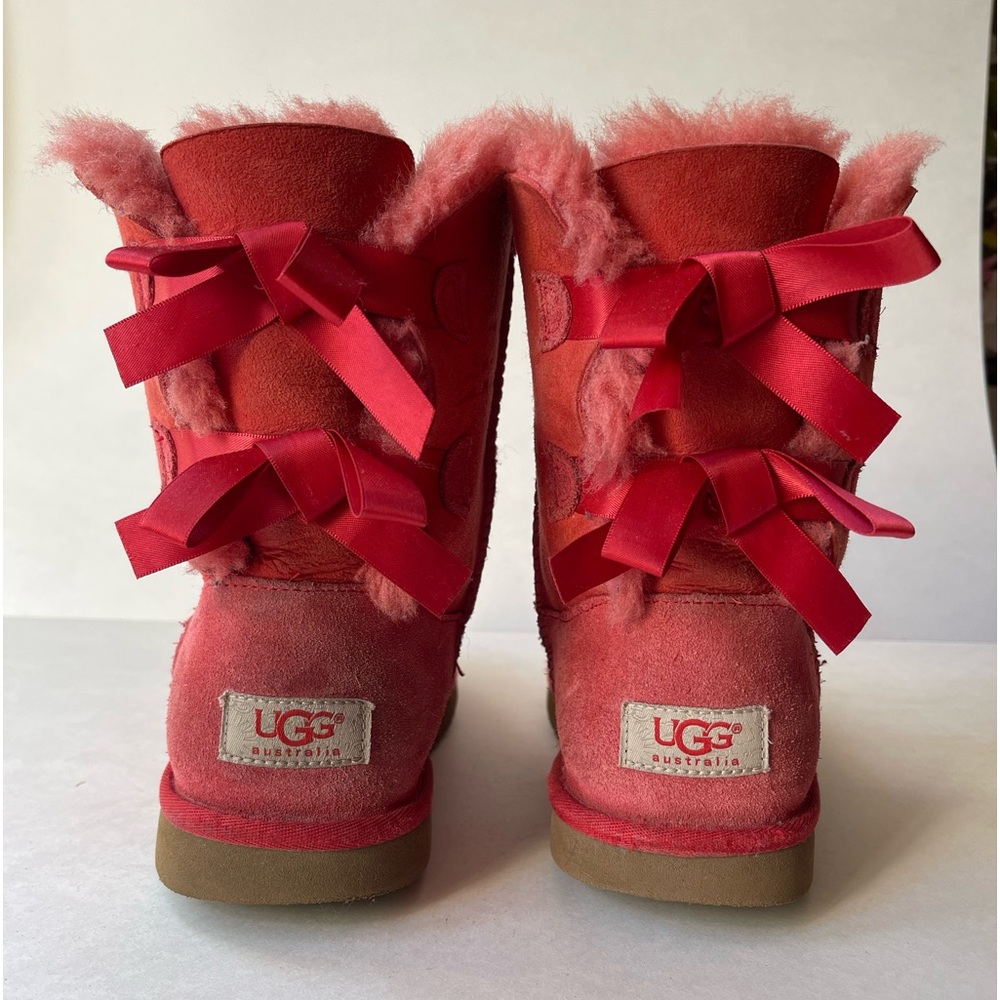UGG Kids Red Bailey Bow Boots Size 5 Big Kid